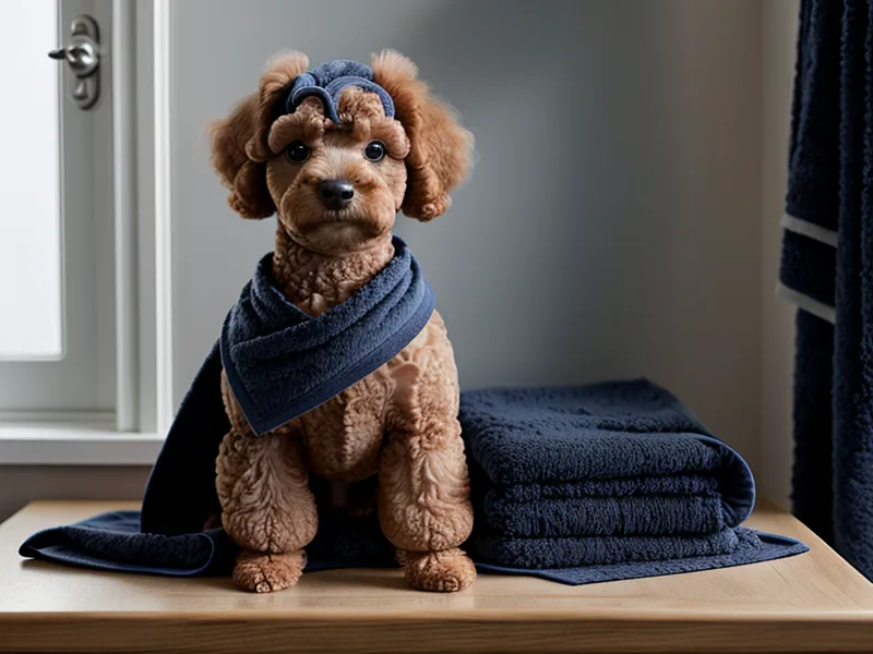 Primer plano de pelos de perro incrustados en una remera de algodón
