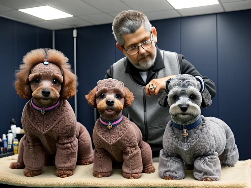 Detalle de cuello Mao y cierre protegido en chaqueta de peluquería canina