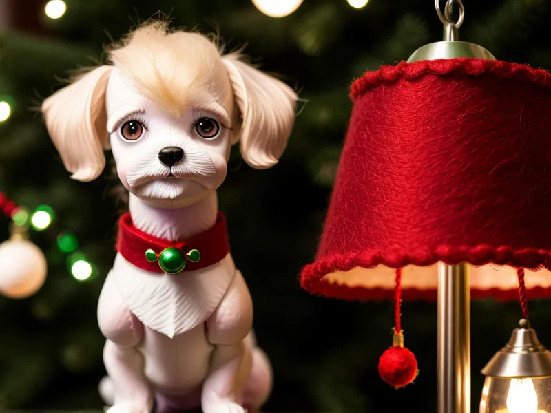 Accesorio navideño artesanal para perro, ejemplo de accesorios artesanales de temporada para peluquería canina
