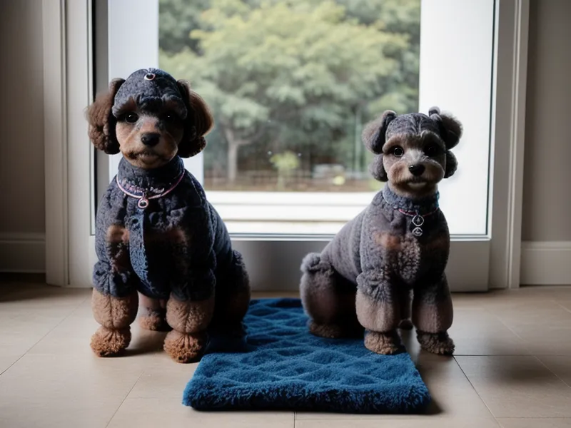 Alfombra antifatiga para peluquería canina junto a la mesa de trabajo