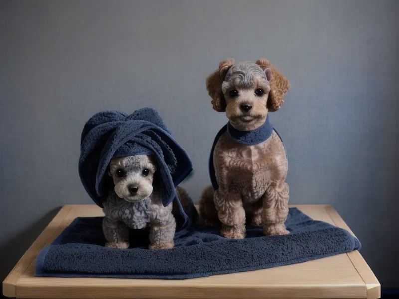 Perro Schnauzer con bandana y galletas caseras tras su sesión de peluquería