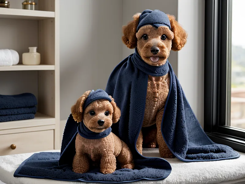 Estante con productos de higiene canina y agenda de turnos en peluquería casera