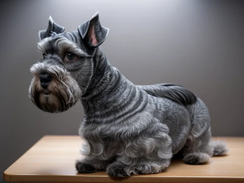 Schnauzer miniatura con capa técnica de softshell a medida